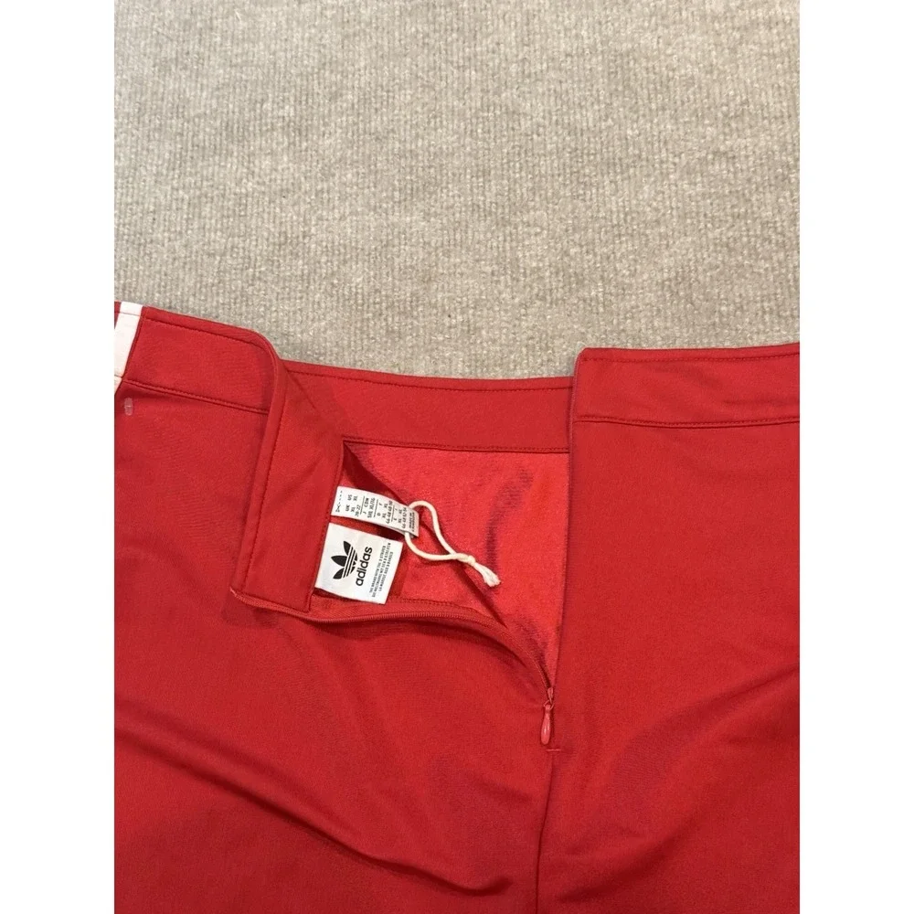 Adidas Originals Mini Skirt Red White Stripes Trefoil NWOT Women Size XL
